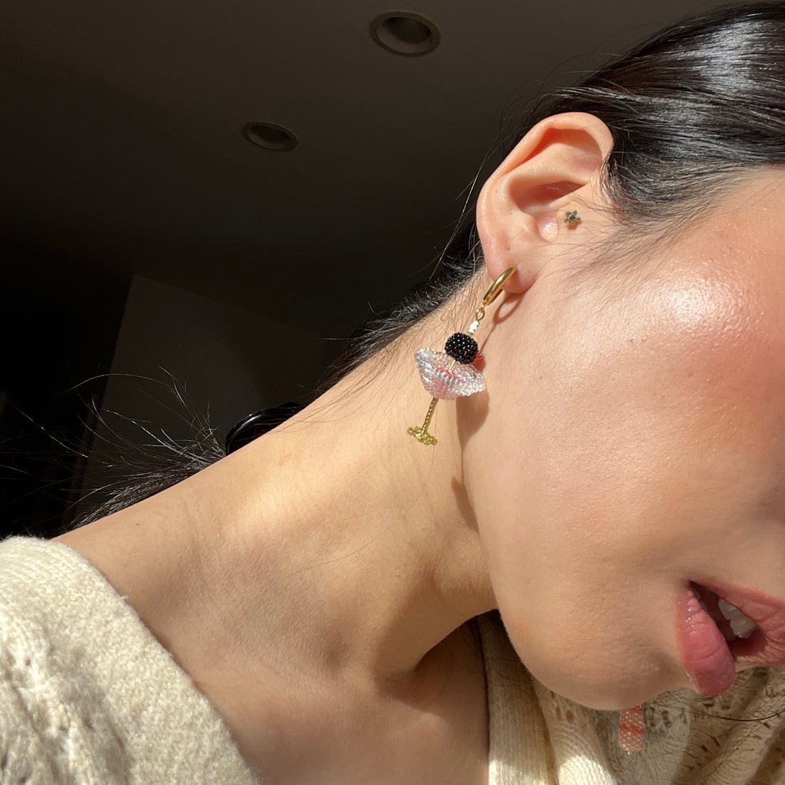 BLACK OLIVE MARTINI EARRINGS